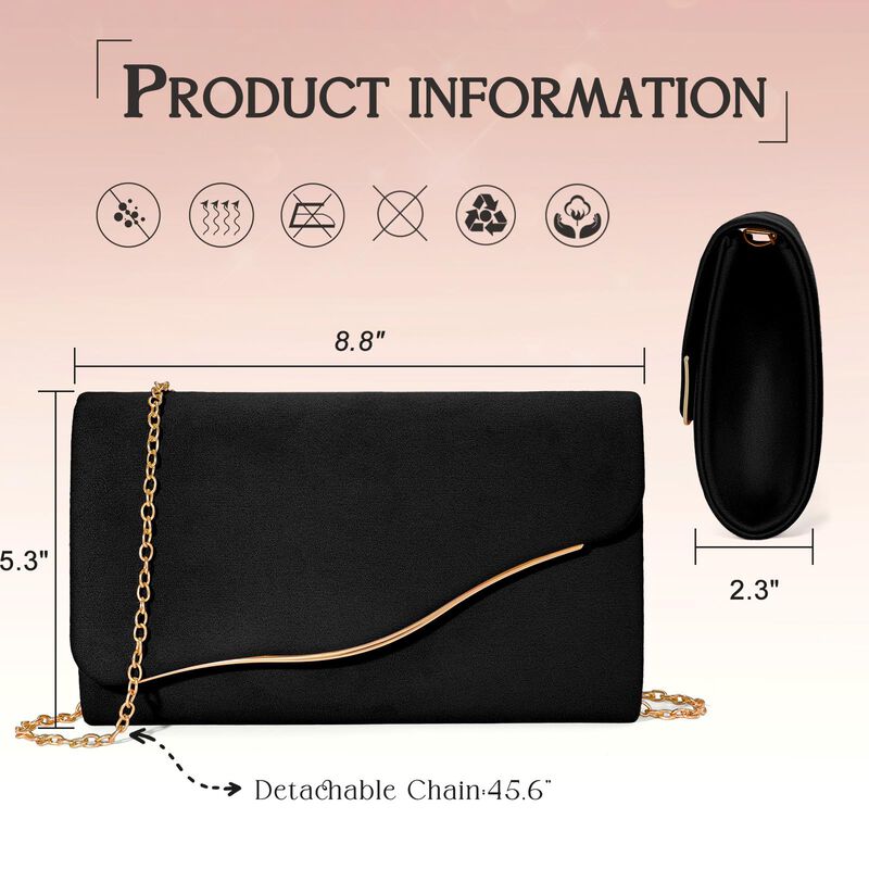 Clutch Xquizifit De Ante Piel Sint&eacute;tica Negro C... image number null