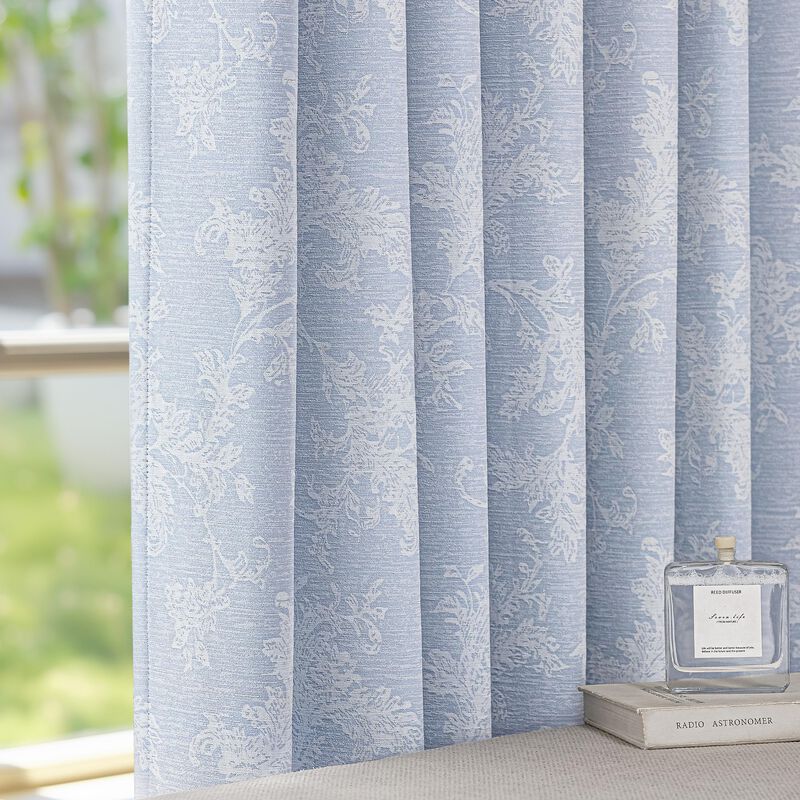 Cortinas Fmfunctex 132x213 Cm Florales Azules D... image number null