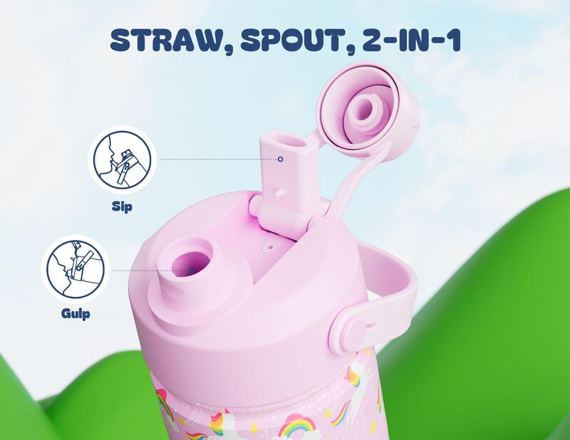 Botella De Agua Powcan 532 ml Unicornio Con Sor... image number null