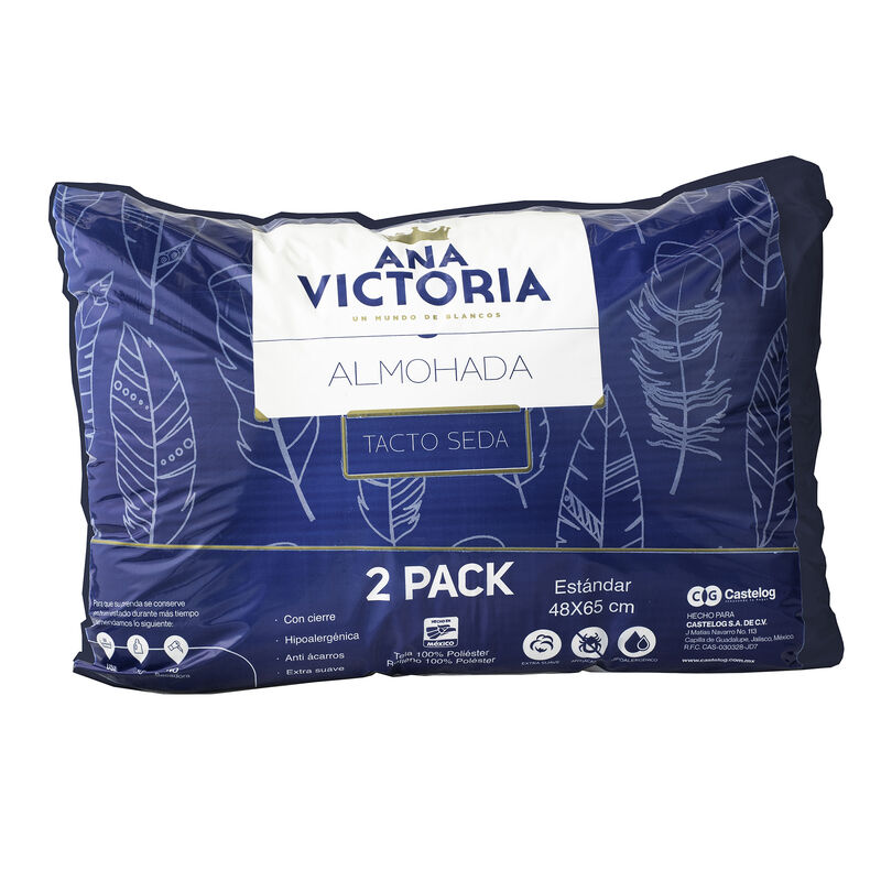 Almohada Tacto Seda con Cierre 2 Piezas image number null