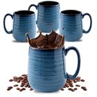 Juego De 4 Tazas De Caf&eacute; Hasense, 425 ml, Esmaltado Azul Marino