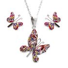 Collar y Aretes Mariposa con plata .925 Zvezda