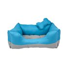 Fancy Pets Cama Rectangular para Perro Color Azul/ Gris Tamaño Mediana