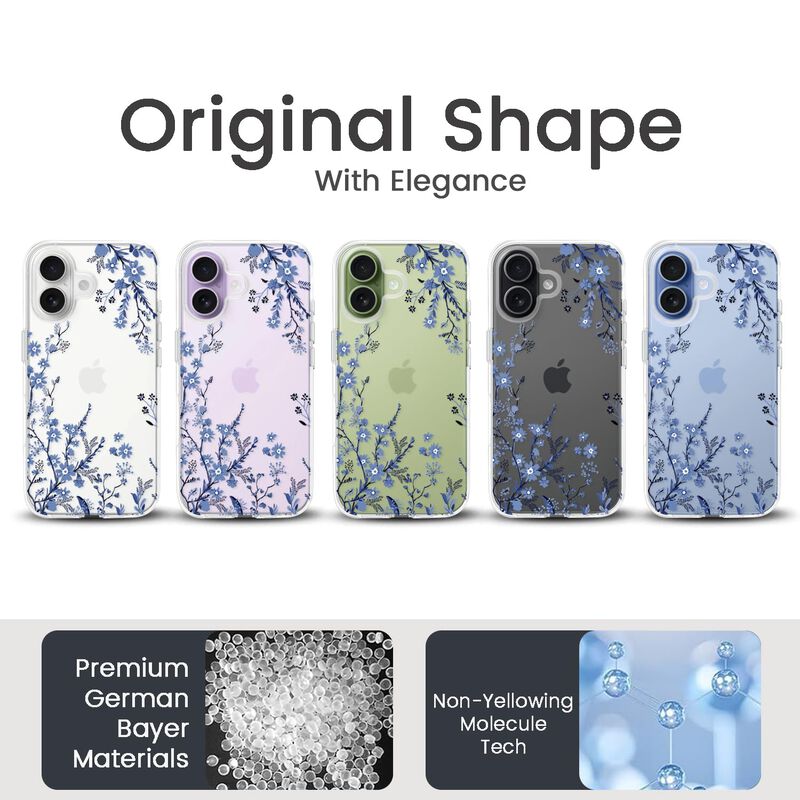 Funda Kexaar para iPhone 17 6.3" Azul Floral image number null