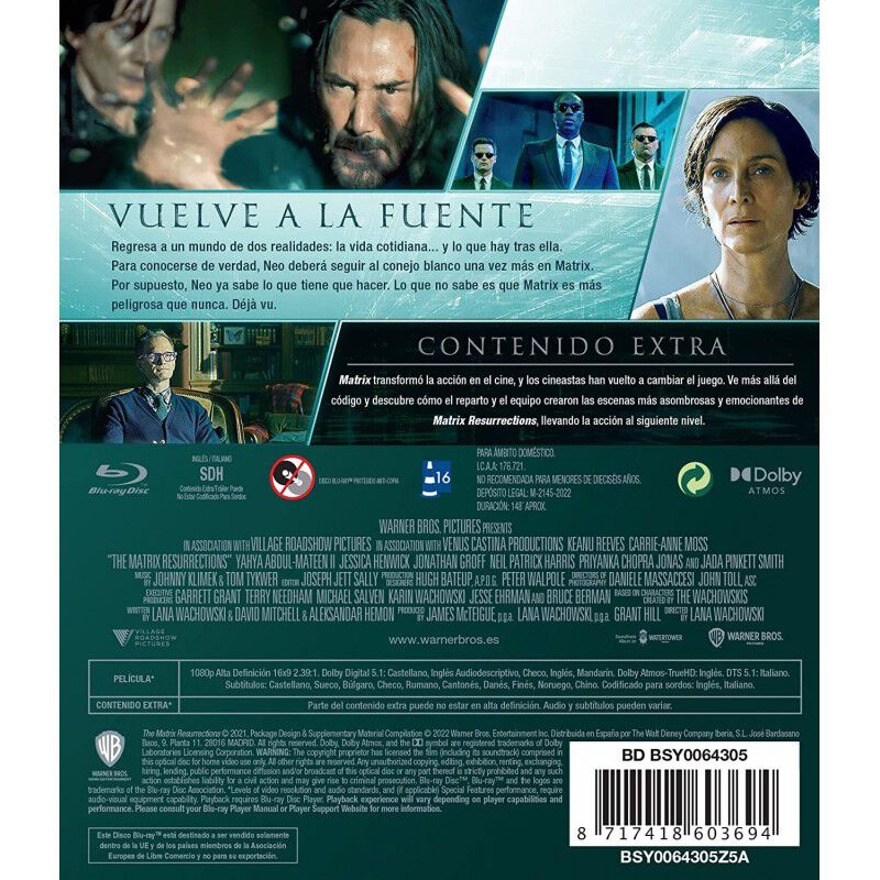 Matrix Resurrecciones [blu-ray] (2021) Las Resu... image number null