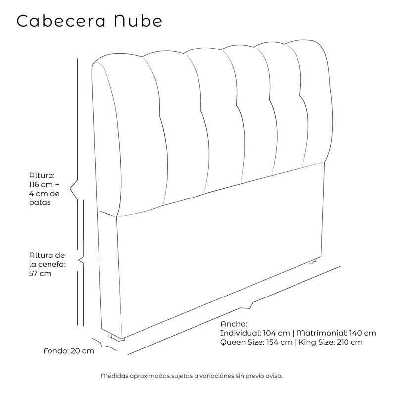 Cabecera Queen Size Dicasa Nube Gris image number null