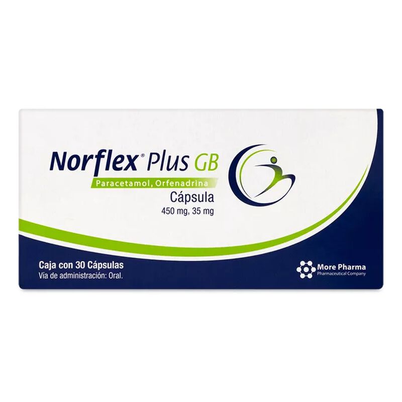 Norflex Plus Gb C&aacute;psulas 450/35 Mg, 30 C&aacute;psulas image number null