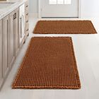 Tapetes De Ba&ntilde;o Miulee Set De 2 En Color Terracota Con Dise&ntilde;o Waffle 46 &times; 76 cm