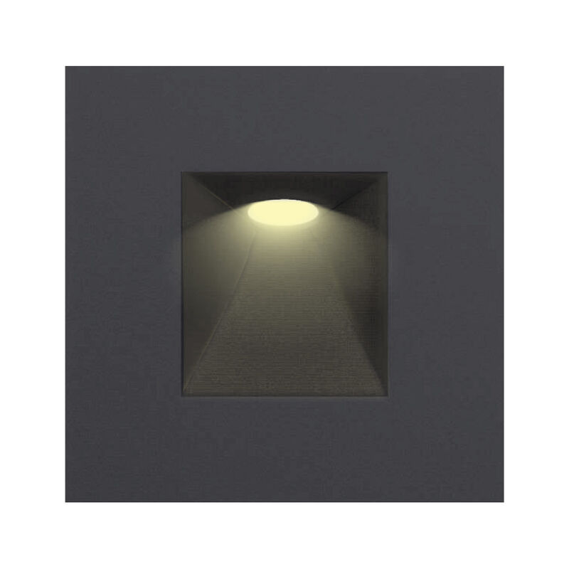 Lampara Empotrado En Pared Color Negro 3w Luz C... image number null