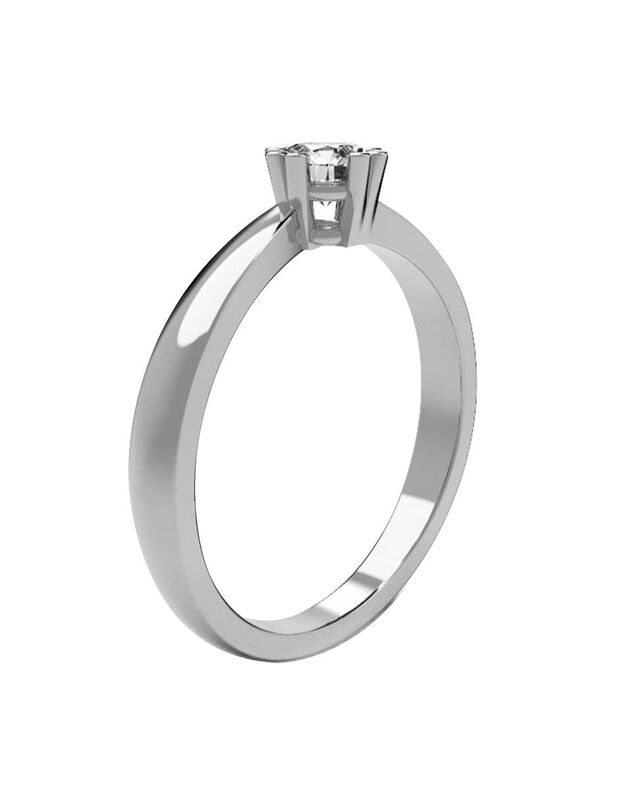 Anillo de Compromiso en Oro Blanco 14K con Circ... image number null