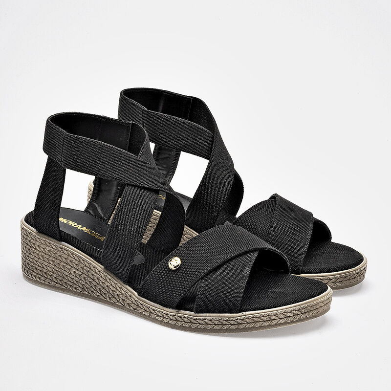 Moramora sandalia cu&ntilde;a para mujer negro cod 140... image number null