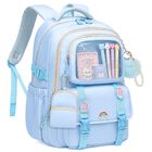 Mochila Qixihu Para Ni&ntilde;as 6‑12 A&ntilde;os Azul Kawaii