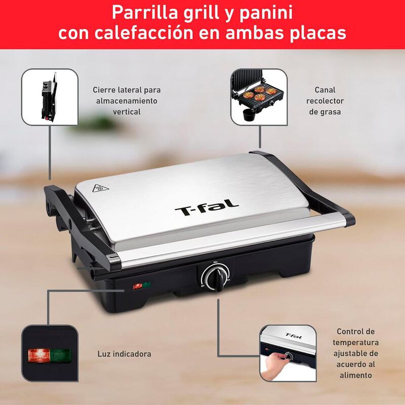 PARRILLA PANINI T-FAL SW3332DMX ANTIADHERENTEAC... image number null