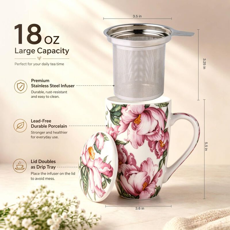 Taza De T&eacute; Amorarc 532 ml Con Infusor Y Tapa image number null