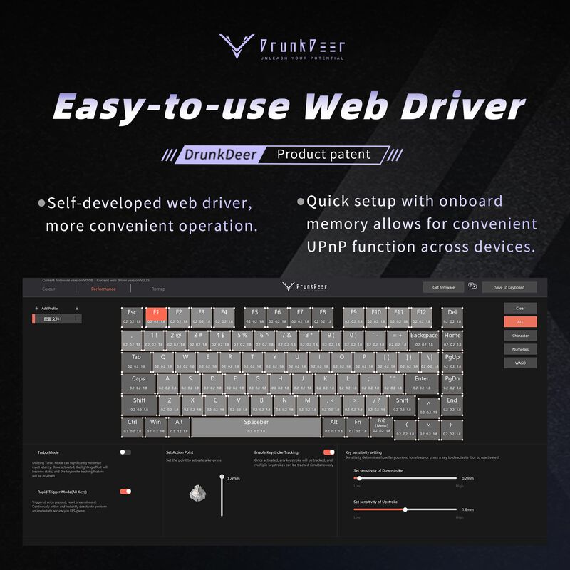Teclado Drunkdeer A75 Pro 75% Rgb Pbt Hall Effe... image number null