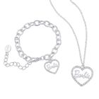 Conjunto De Joyas Collar Y Pulsera Barbie Con Forma De Coraz&oacute;n De Cristal