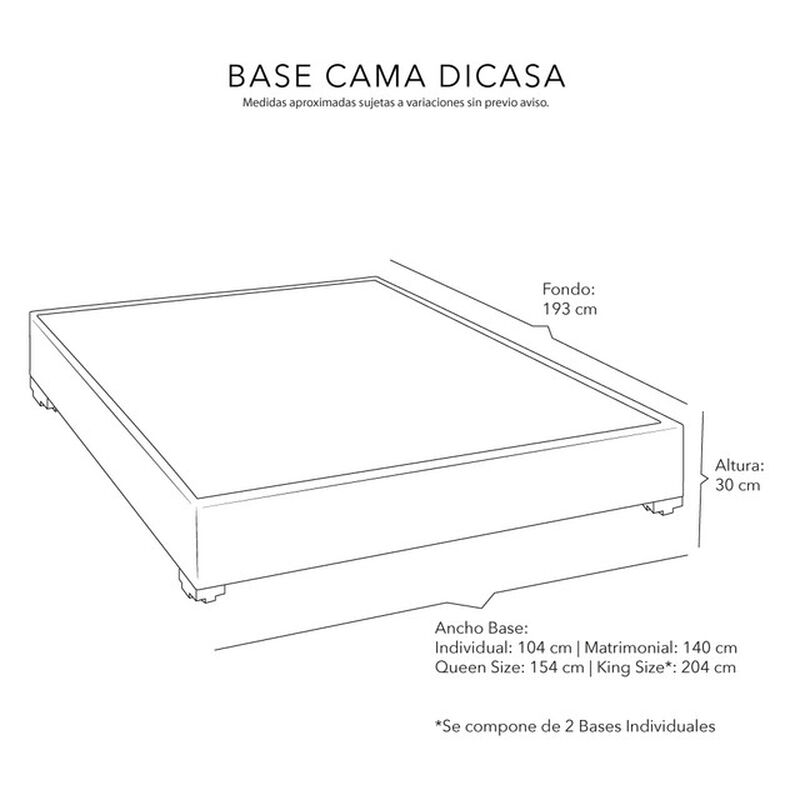 Base Cama Dicasa Individual Mostaza image number null