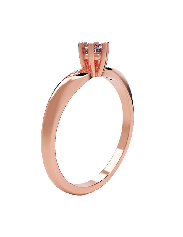 Anillo de Compromiso de 14K con Diamante de Lab... image number null