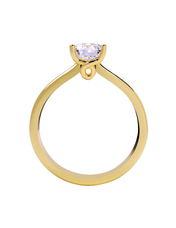 Anillo de Compromiso en Oro Amarillo 10K con Ci... image number null