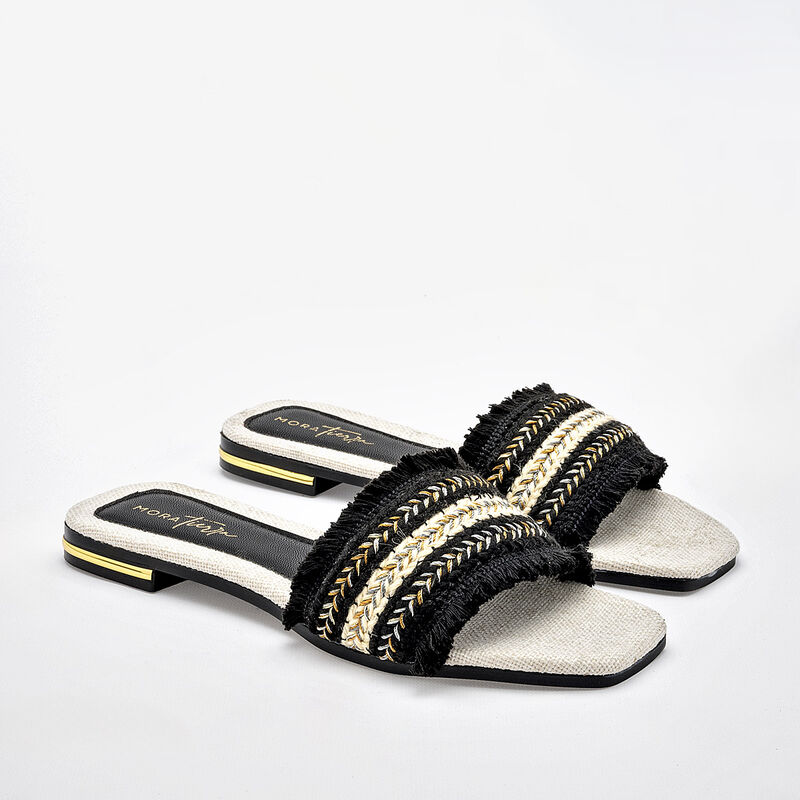 Mora Tierra Sandalia para mujer negro beige image number null