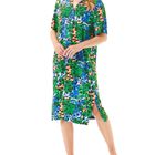 Vestido de Viscosa de Manga Corta Verde