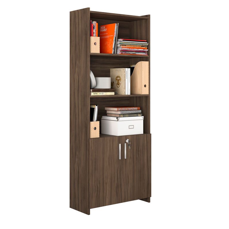 Librero 5 Repisas Moderno Decorativo Con Puerta... image number null