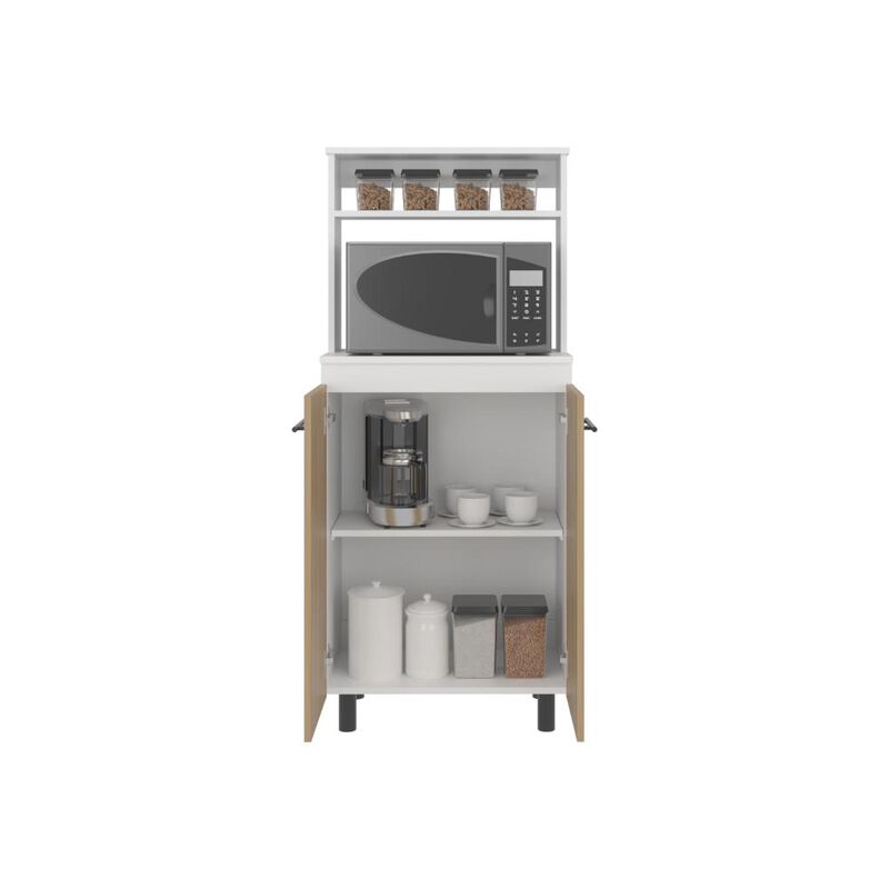 Mueble Microondas Sedona Fresno Y Blanco Virtua... image number null