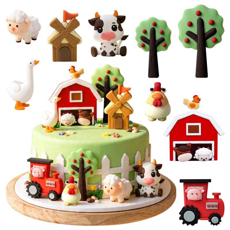 Set De Adornos De Animales De Granja Para Paste... image number null
