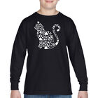 Camiseta De Manga Larga Word Art Para Ni&ntilde;o - Garras de Gato - Negro
