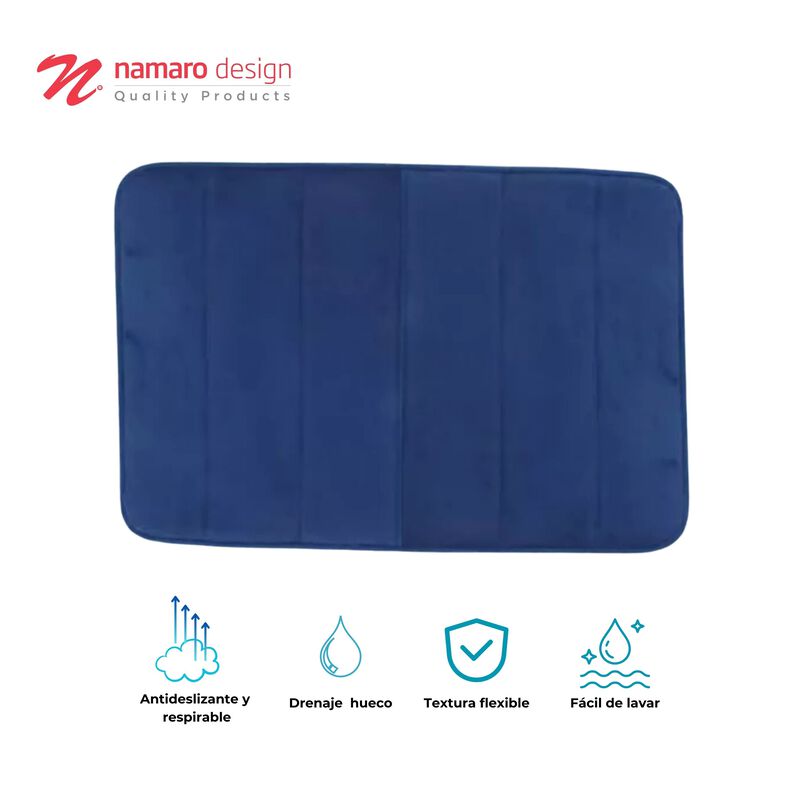 Tapete De Ba&ntilde;o Memory Foam Az&uacute;l Namaro Design image number null