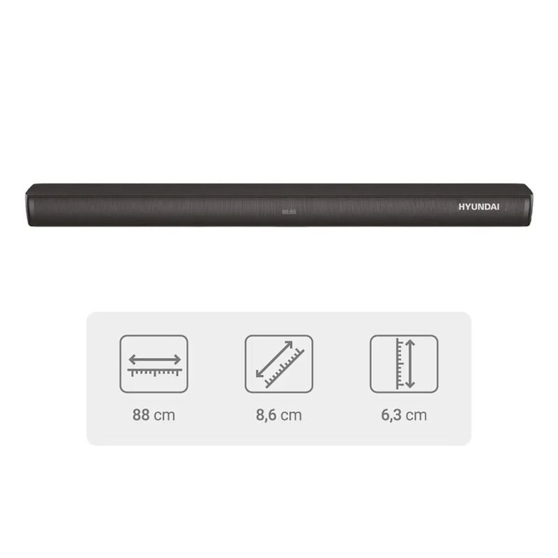 Barra De Sonido Hyundai Hysb336 2 Ch 80w Negro image number null