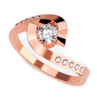 Anillo de Compromiso de 14K con Circonia Talla 6 ORO ROSA 14K- / M1004-14R-CZ-6