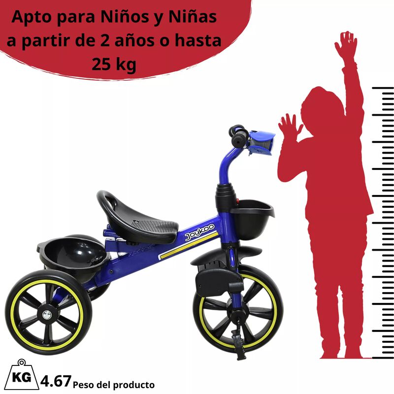 Triciclo Para Ni&ntilde;os Con Bast&oacute;n Torreta Con Luz ... image number null