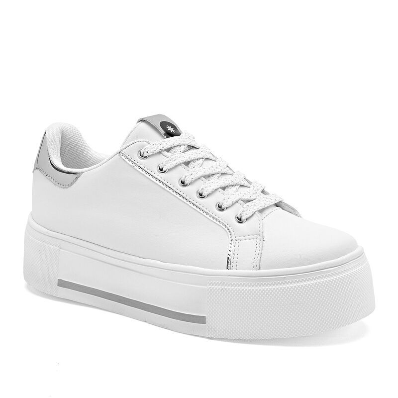 Moramora Tenis urbano para mujer blanco plata image number null