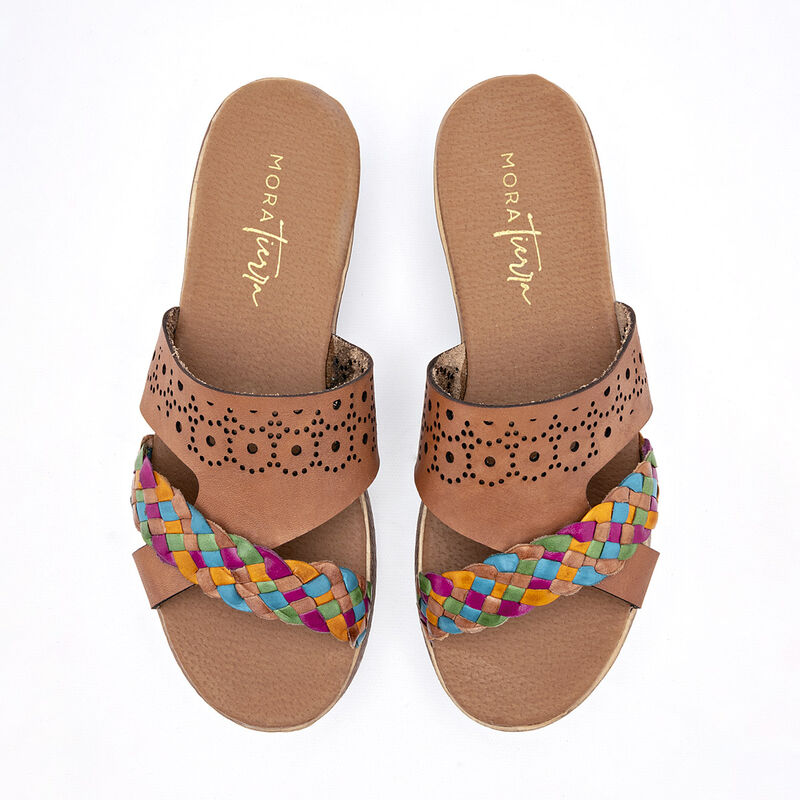 Mora Tierra Sandalia para mujer camel multicolo... image number null