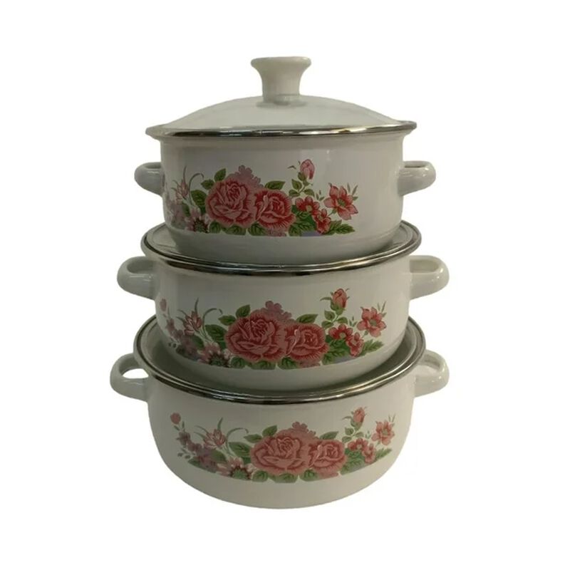 Hot Spot Juego de 3 Ollas de Peltre con Tapa 16... image number null