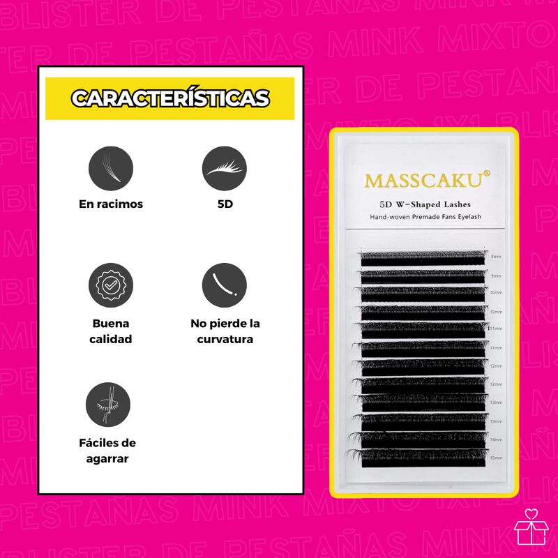 Blister Masscaku Prearmado Volumen 5d W Shape 8... image number null