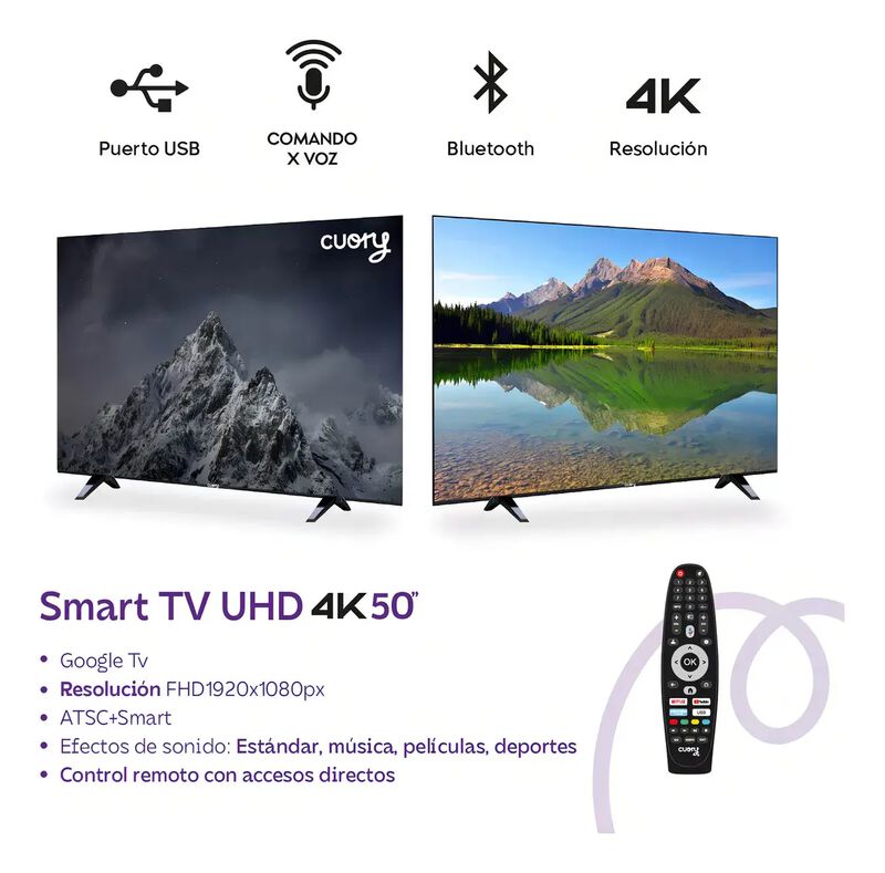 Pantalla Cuory 50" Smart Tv Qled Cuo50qledg image number null