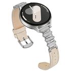 Correa Osber 20 mm Cuero Beige/Plata con Cristal Brillante