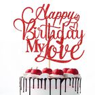 Adorno Para Pastel Naicaek Rojo Brillante Feliz Cumplea&ntilde;os Mi Amor