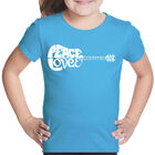 Camiseta Word Art Para Ni&ntilde;a - Paz Amor Country - Turquesa
