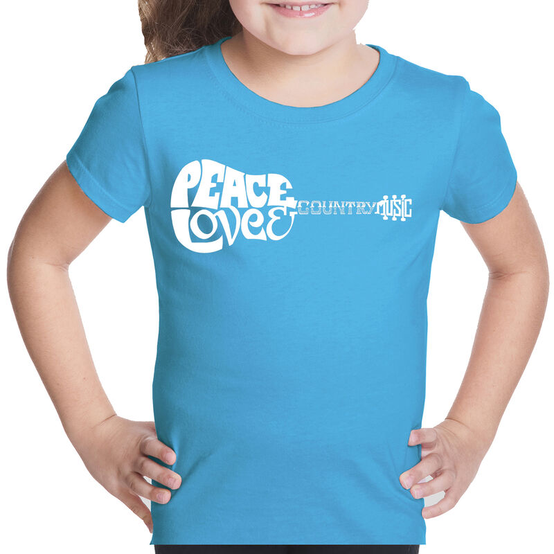 Camiseta Word Art Para Ni&ntilde;a - Paz Amor Country ... image number null