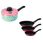 Combo Tramontina Sartenes Linz 3 Piezas Rojo + Olla La Pasticceria Antiadherente 18CM END