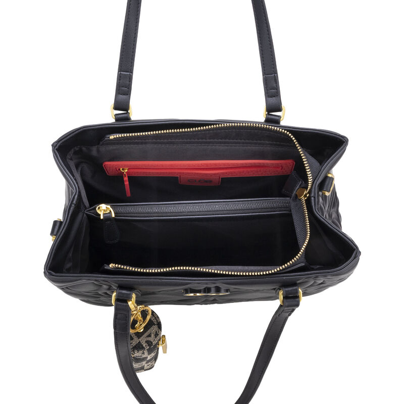 Bolsa Satchel Look Troquelado Grande Color Negr... image number null