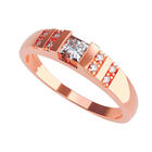Anillo de Compromiso de 14K con Diamante de Laboratorio 0.20 CT F VS1 Talla 4 ORO ROSA 14K&ndash; / FJ826-20-14R-LG-4
