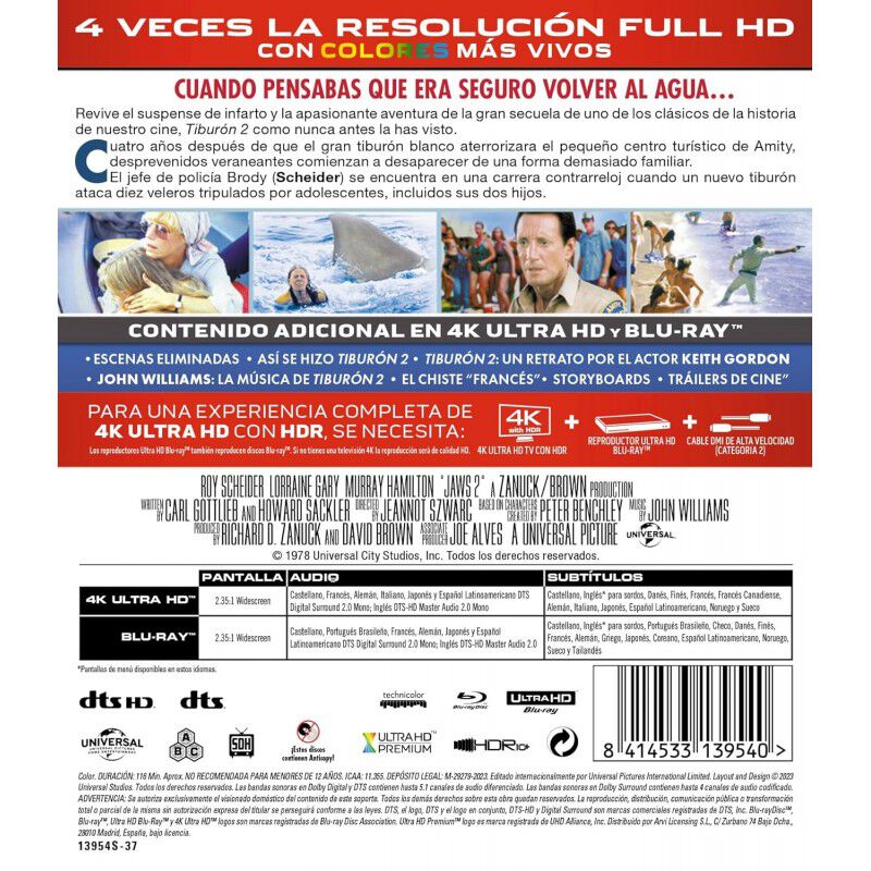 Tibur&oacute;n 2 [4k Uhd, Blu-ray] (1978) image number null