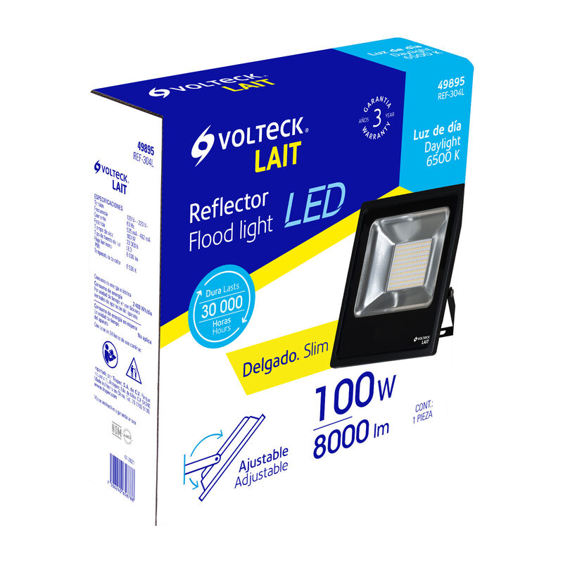 Reflector delgado de Led 100 W Luz de Día Volte... image number null