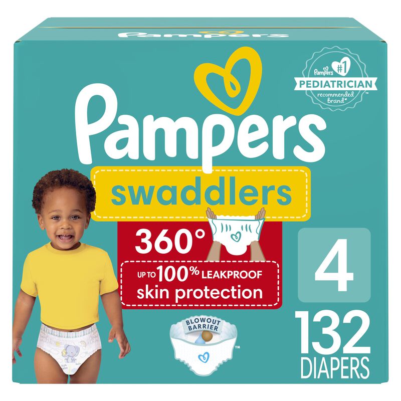 Pa&ntilde;ales Pampers Swaddlers 360, Talla 4, 132 Uni... image number null