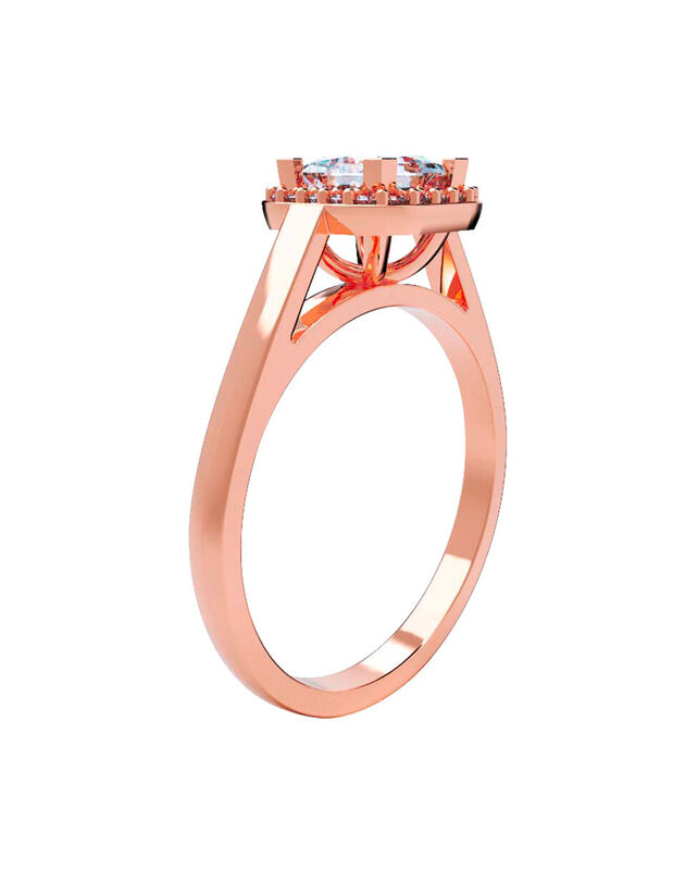 Anillo de Compromiso en Oro Rosa 10K con Circon... image number null