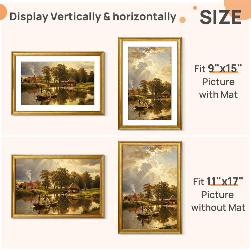 Marco De Fotos Upsimples 28 &times; 43 cm Dorado &ndash; 1 ... image number null